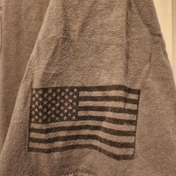 Dion Wear Charcoal gray Flag skull short sleeve shirt Size XXL - Picture 4 of 8